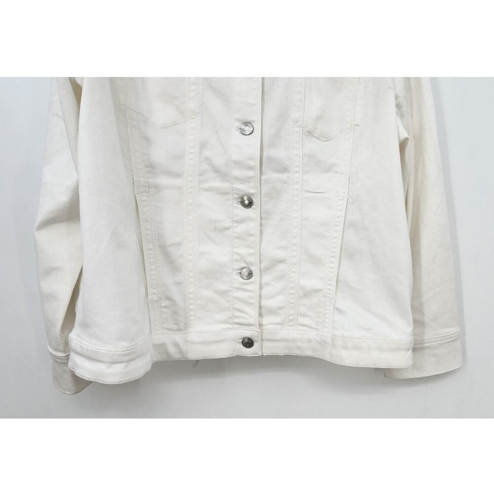 New NWT Chico's Denim No Stain Alabaster White‎ Strech Jacket Size 3 P 16/18 P - Picture 4 of 11